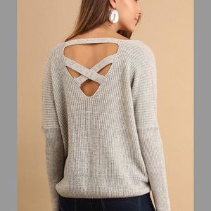 Almost gone!! Only LARGE left: criss cross sweater